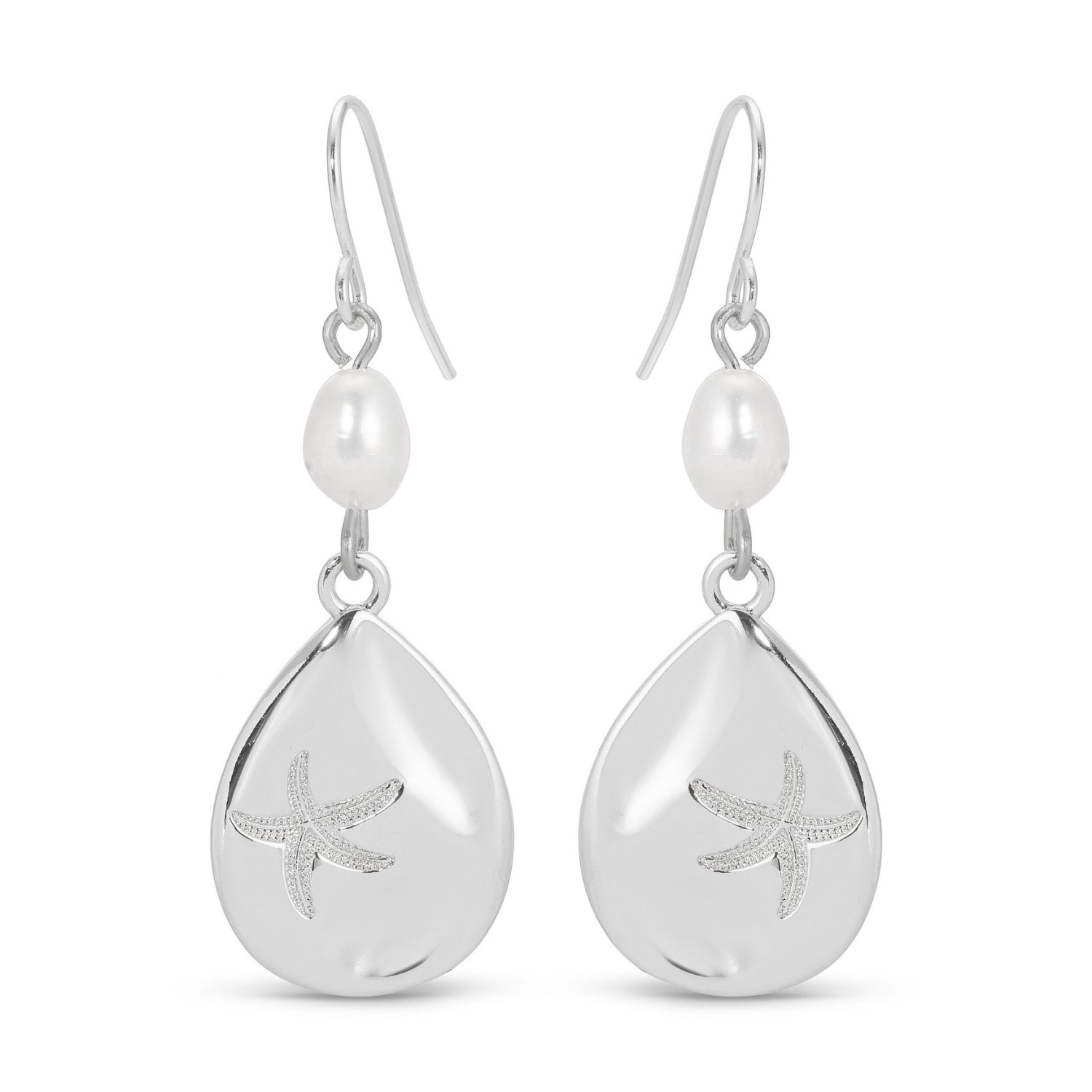 Starfish Accented Earrings with Pearl - Splendid Iris