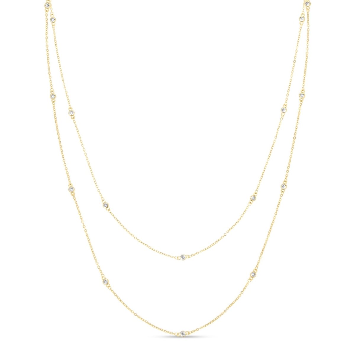 Cubic Zirconia Accented Necklace - Splendid Iris