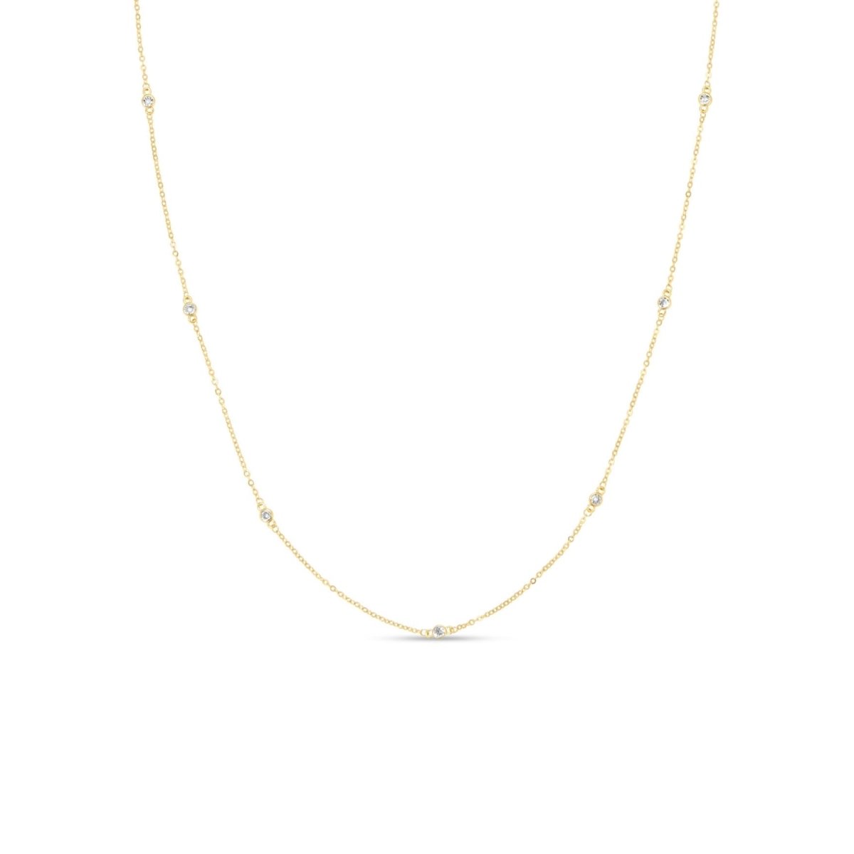 Cubic Zirconia Accented Necklace - Splendid Iris