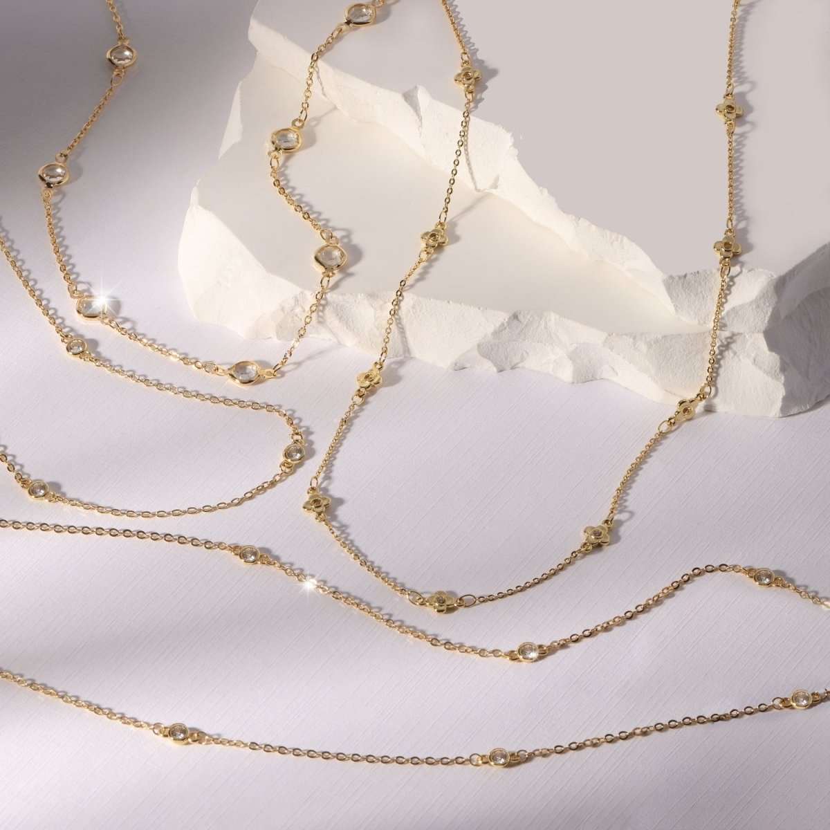 Cubic Zirconia Accented Necklace - Splendid Iris