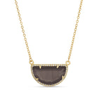 Delilah, Half Circle Pave Stone Necklace - Splendid Iris