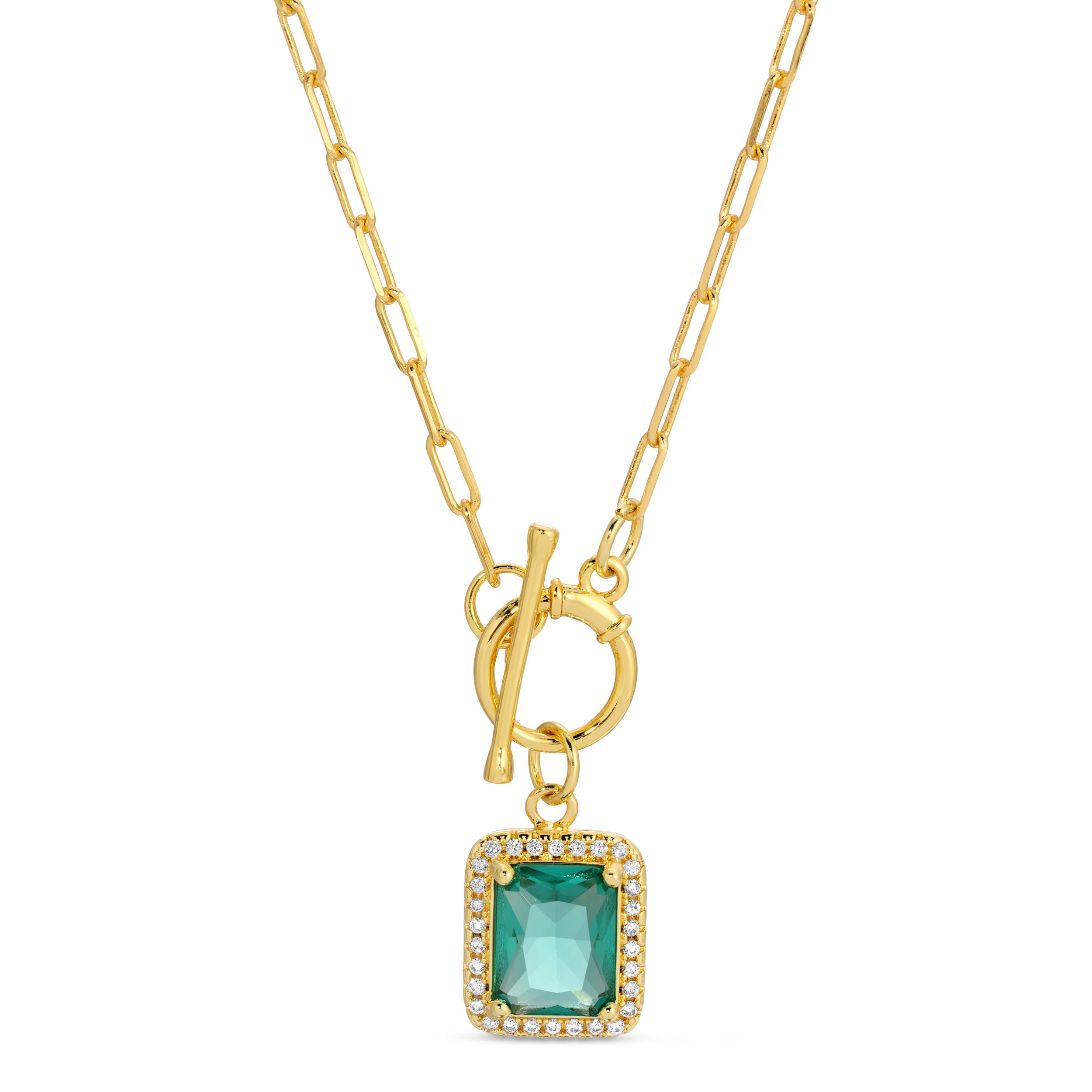 Elegant Pendant Toggle Necklace - Splendid Iris