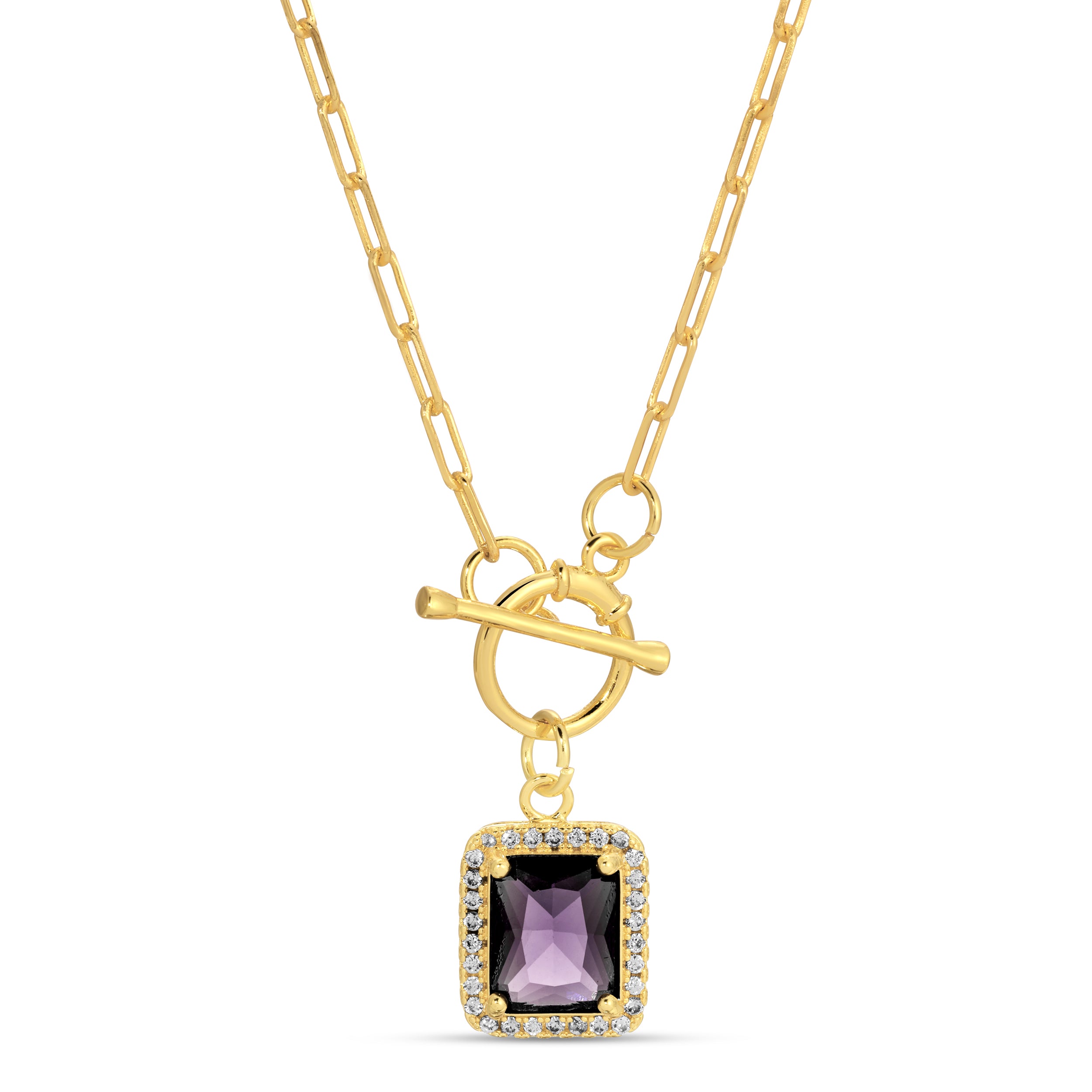 Elegant Pendant Toggle Necklace - Splendid Iris