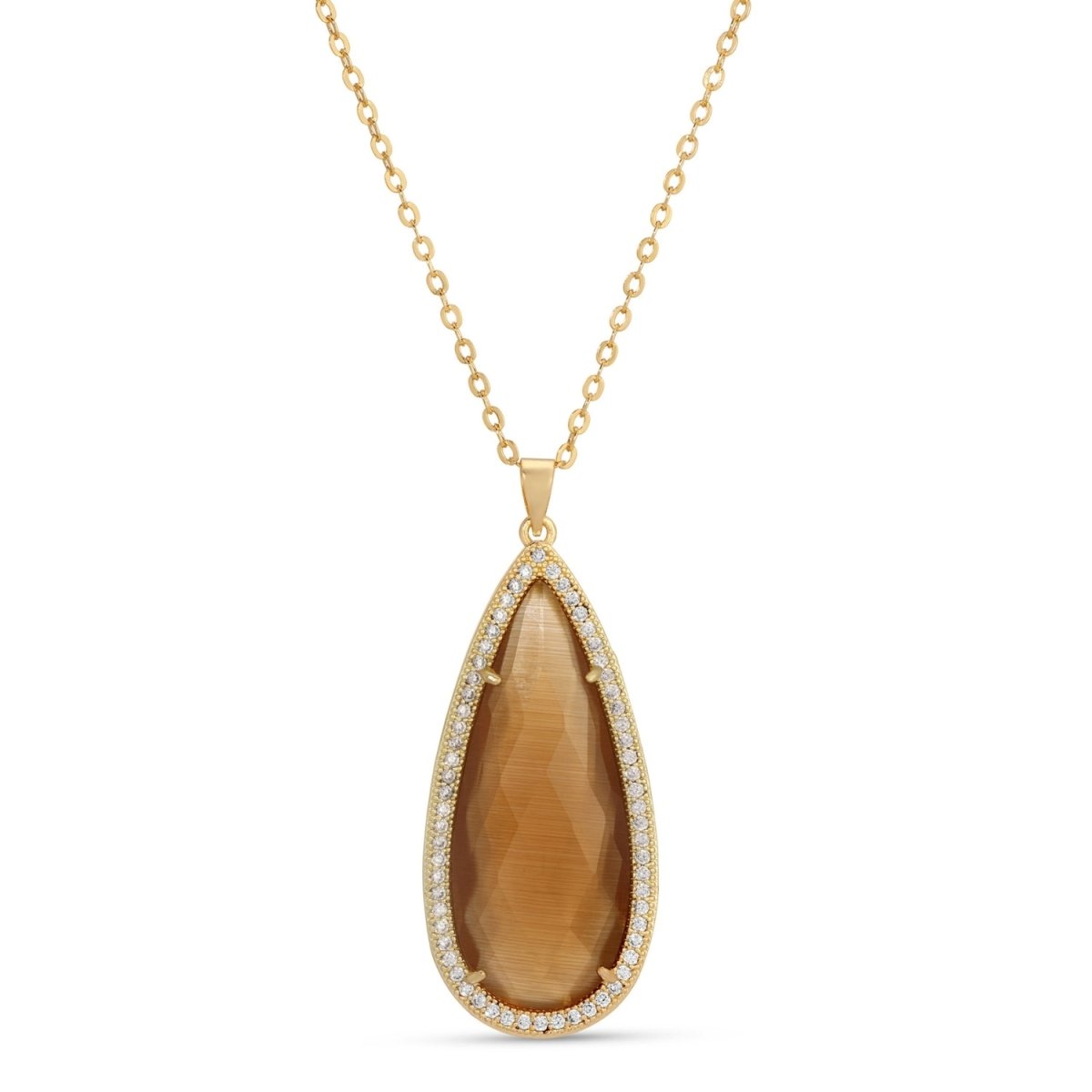 Piper Long Shimmer Stone Pendant Necklace - Splendid Iris