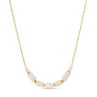 Sweet and Delicate Pearl and Stone Necklace - Splendid Iris