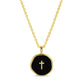 Minimal Cross Medallion Necklace - Splendid Iris