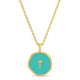 Minimal Cross Medallion Necklace - Splendid Iris