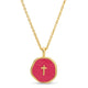 Minimal Cross Medallion Necklace - Splendid Iris