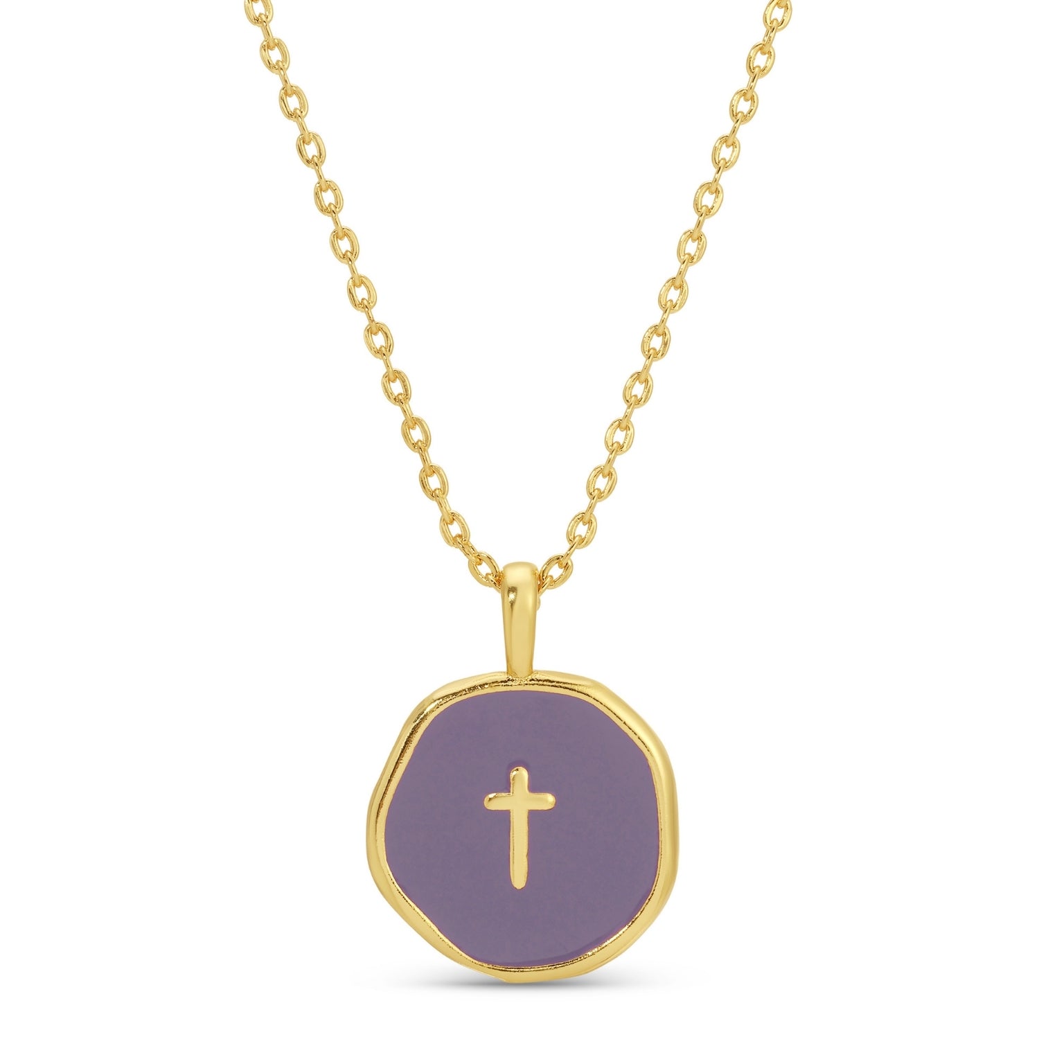 Tiny Cross Pendant - Splendid Iris