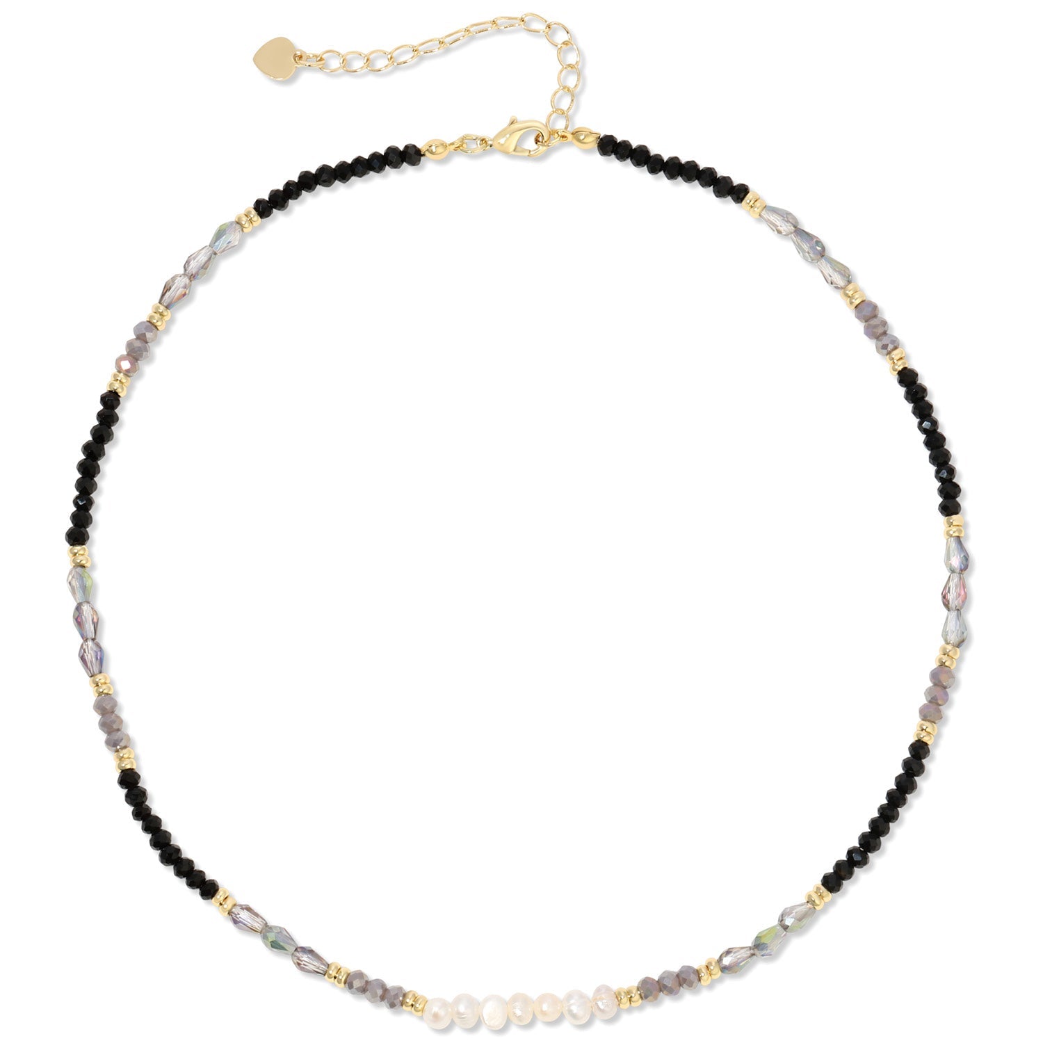 Sparkle and Shine Pearl Accented Collar Necklace - Splendid Iris