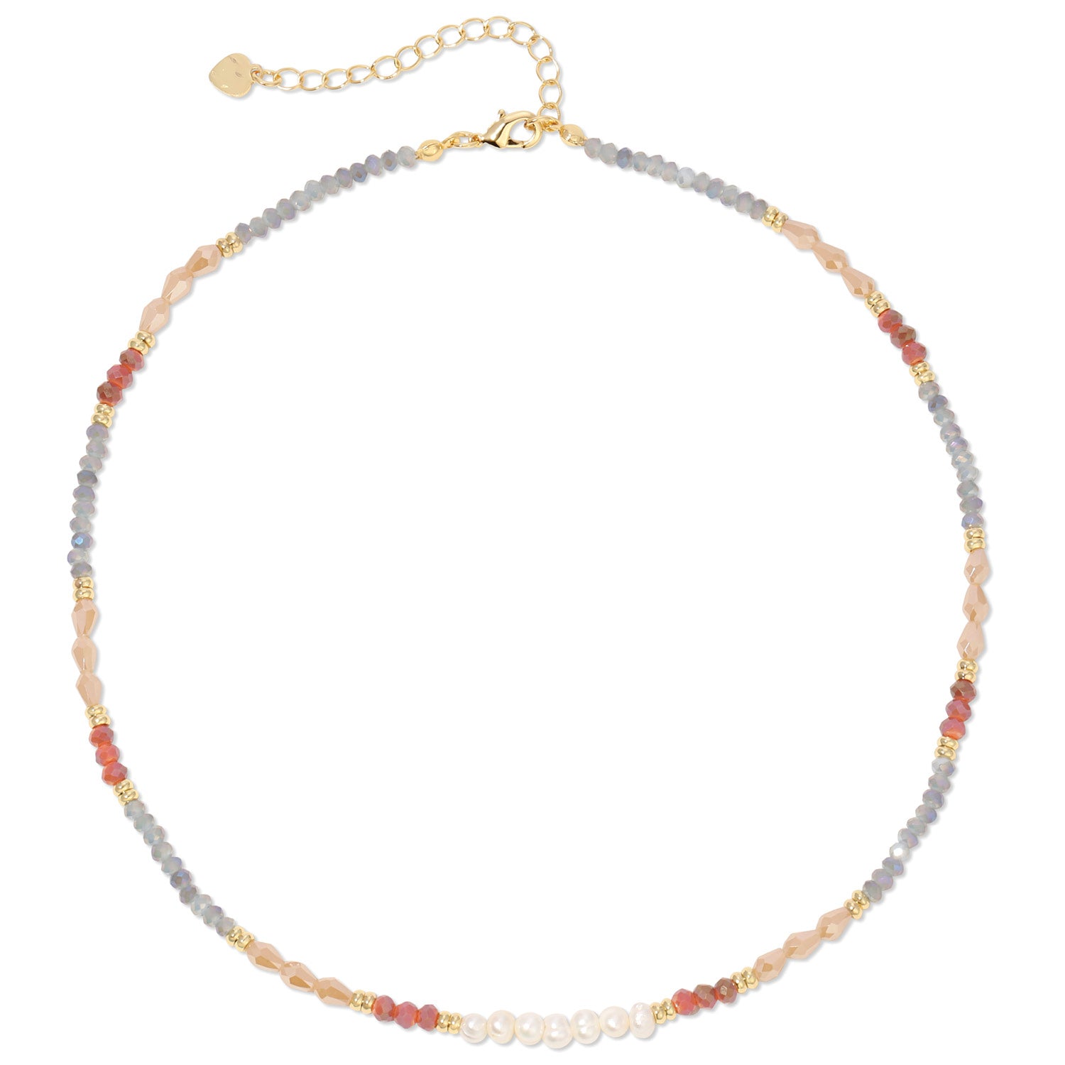 Sparkle and Shine Pearl Accented Collar Necklace - Splendid Iris