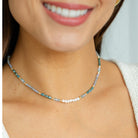 Sparkle and Shine Pearl Accented Collar Necklace - Splendid Iris