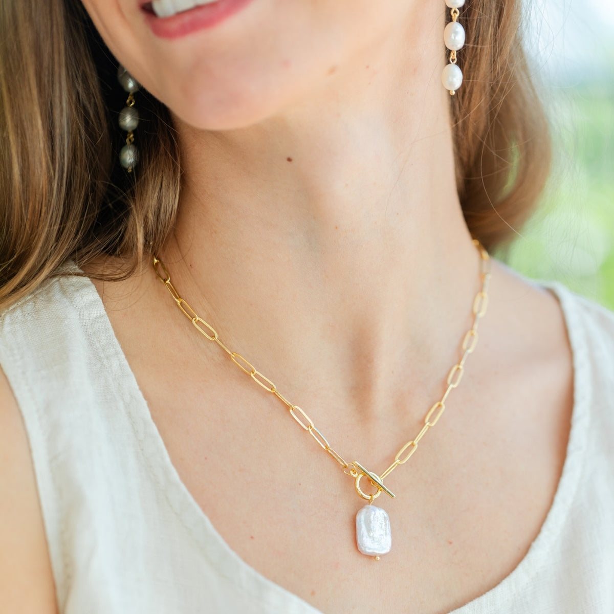 BECOME TREE Glass-Pearl Necklace – AY online
