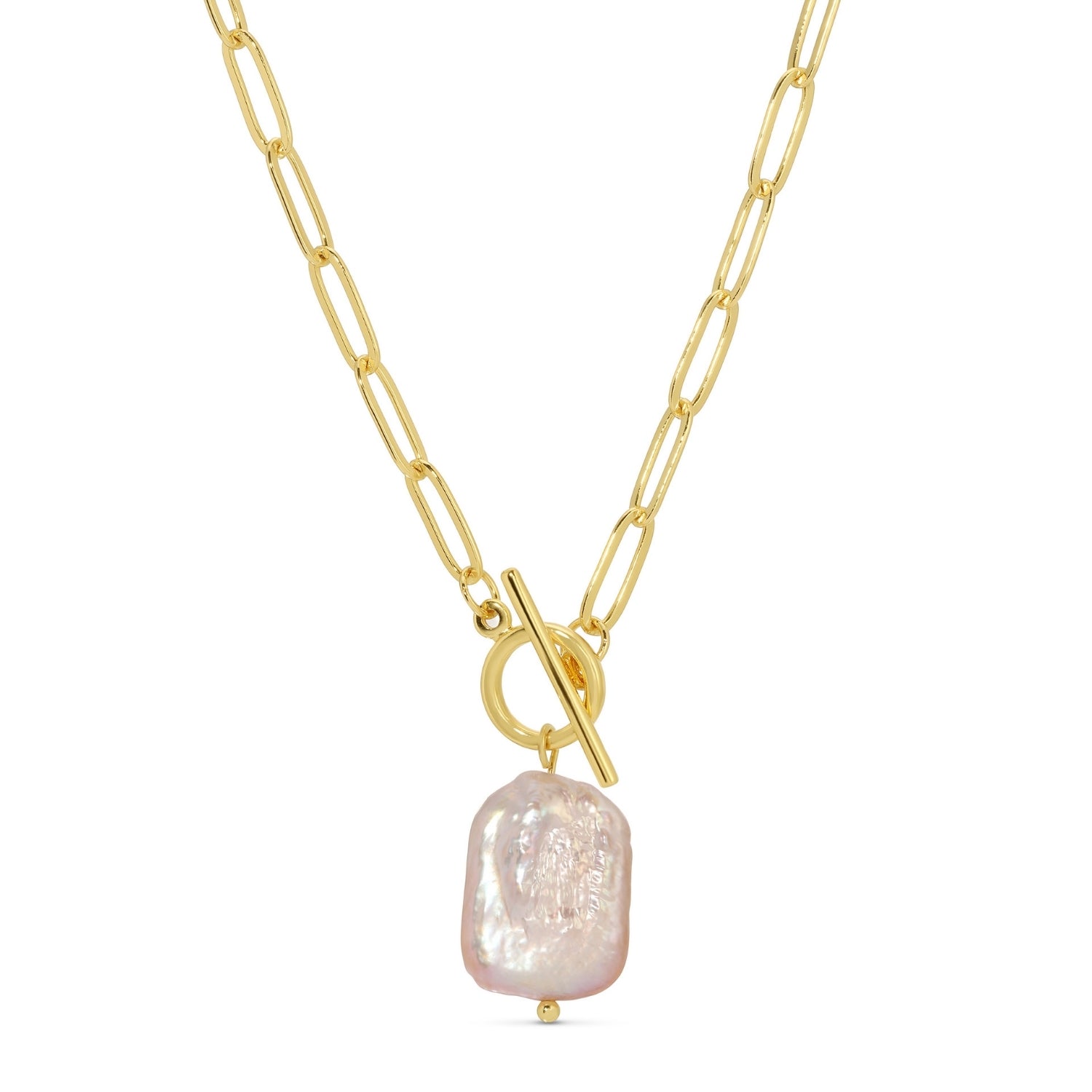 Baroque Pearl Toggle Necklace - Splendid Iris