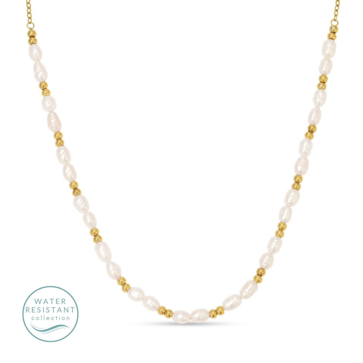 Beaded Pearl Necklace, Water Resistant - Splendid Iris