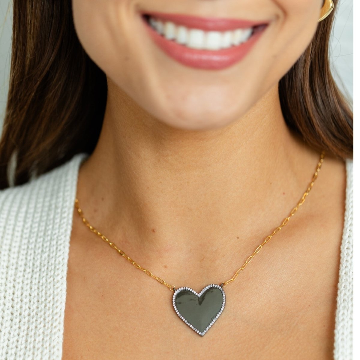 Bold & Beautiful Statement Heart Necklace - Splendid Iris