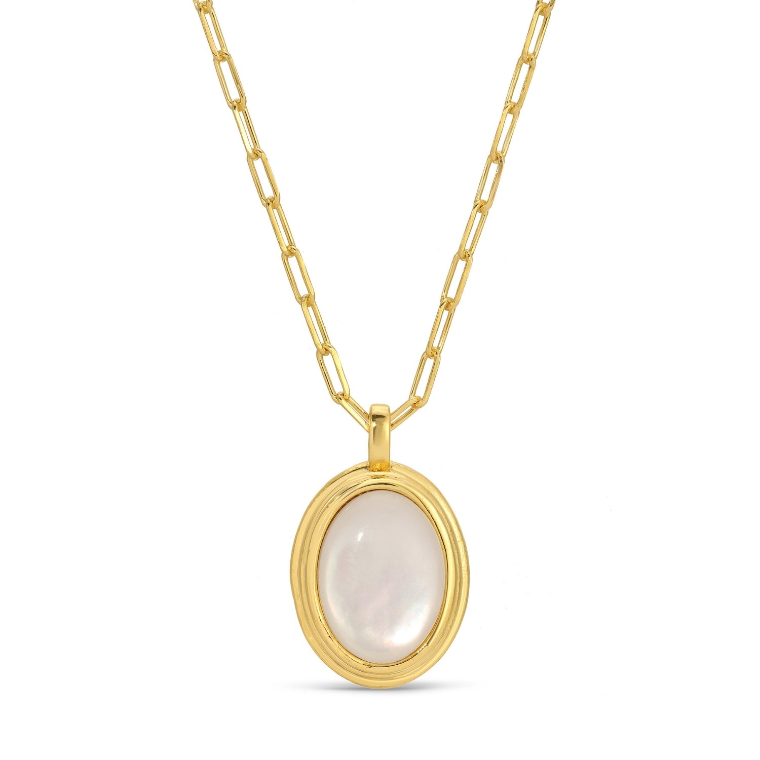 Bold Mother of Pearl Pendant Necklace - Splendid Iris