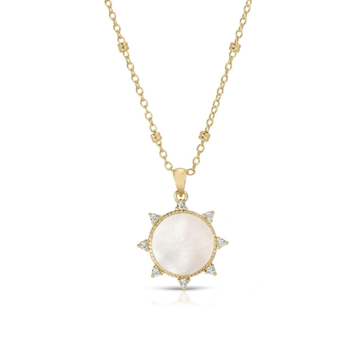 Circle and CZ Pendant Necklace - Splendid Iris