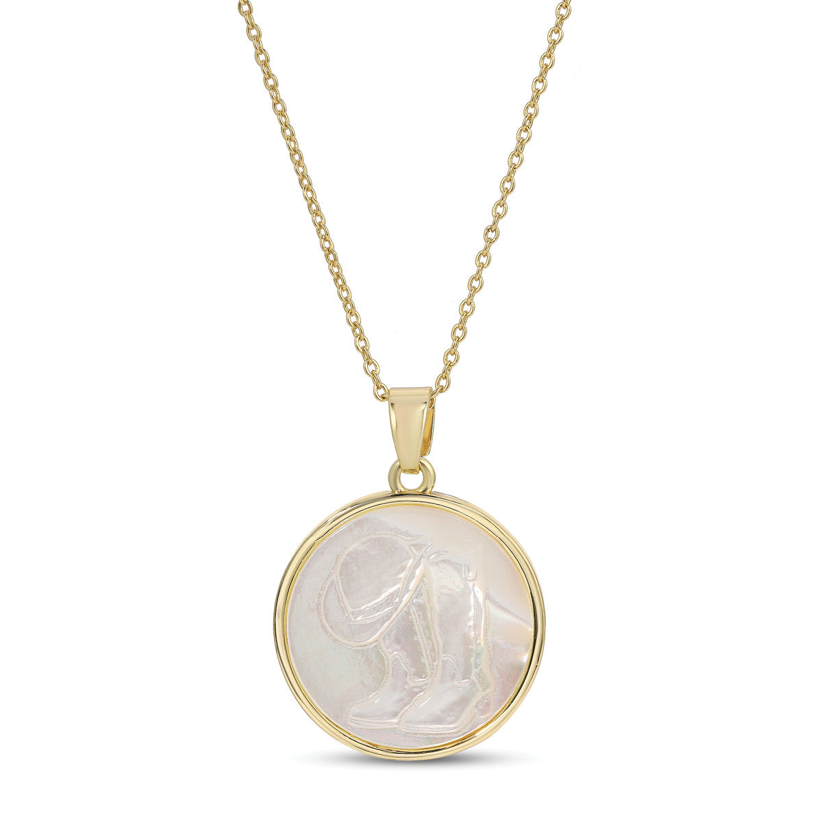 Cowgirl Spirit, Etched Shell Pendant Necklace - Splendid Iris