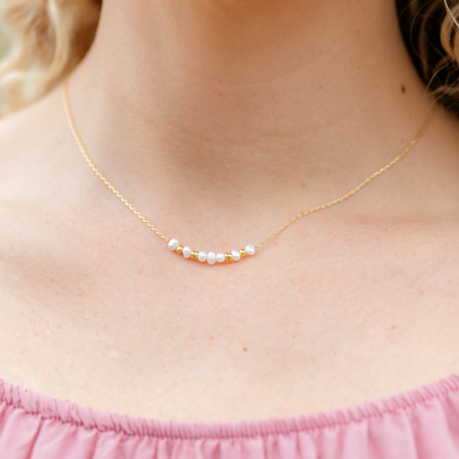 Delicate Pearl Accented Necklace - Splendid Iris