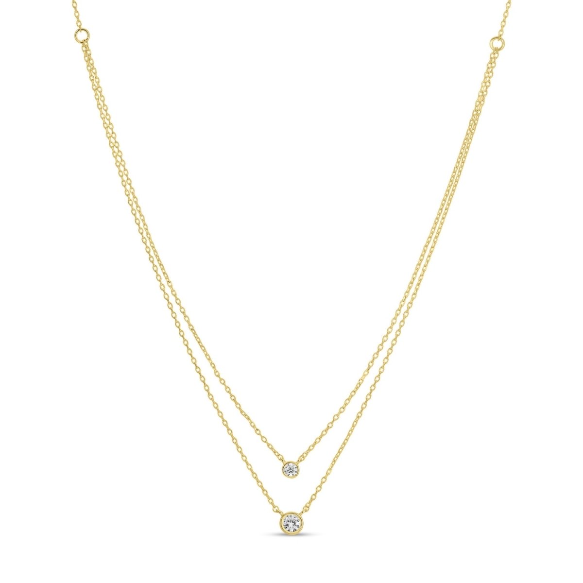 Double Layer Appeal Framed CZ Necklace - Splendid Iris