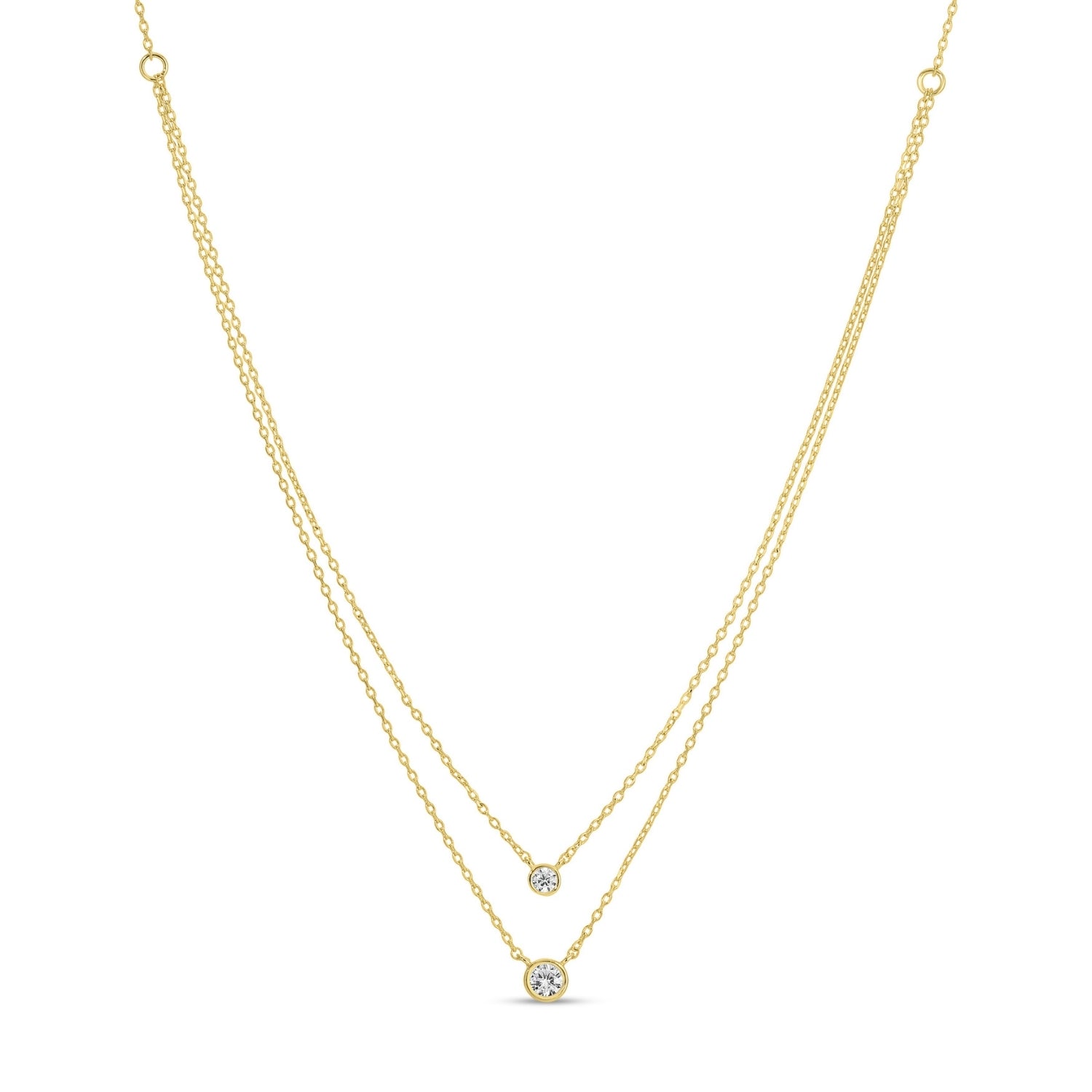 Double Layer Appeal Framed CZ Necklace - Splendid Iris