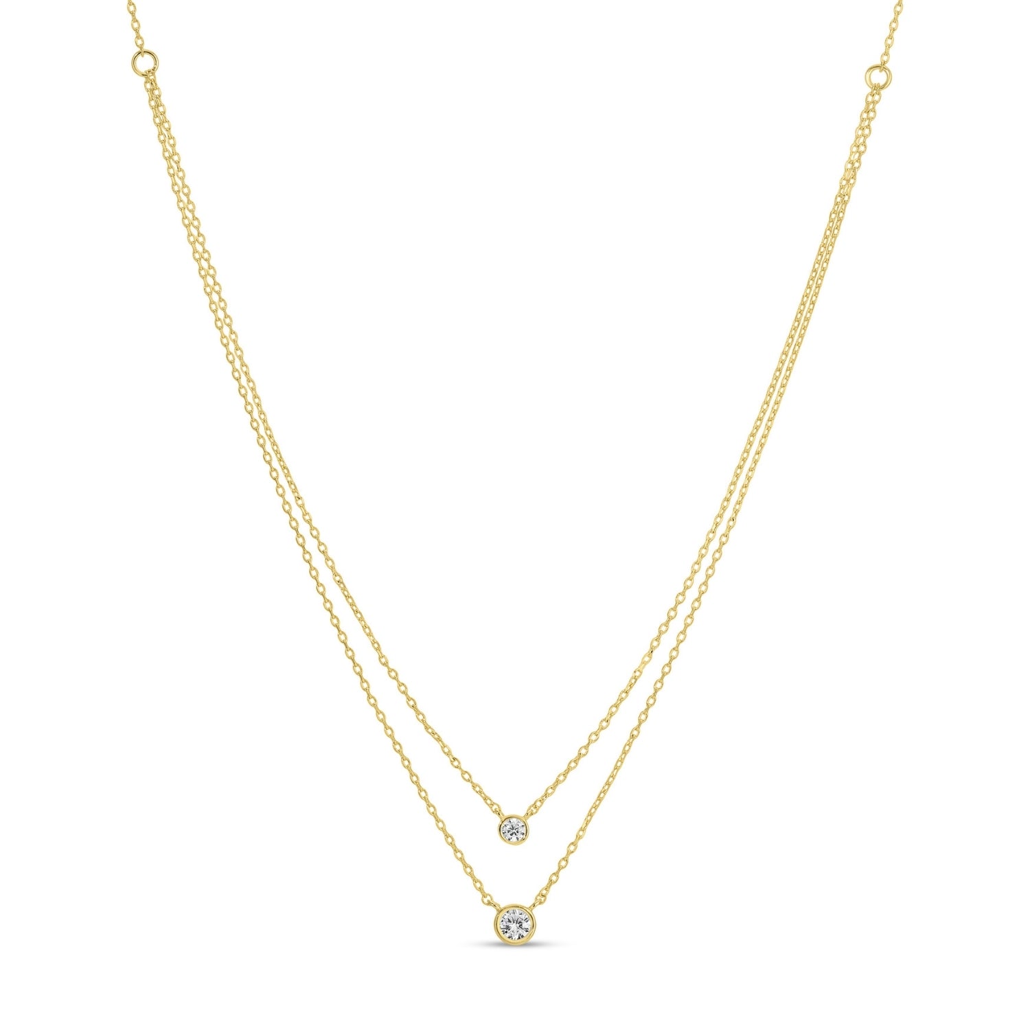 Double Layer Appeal Framed CZ Necklace | Splendid Iris