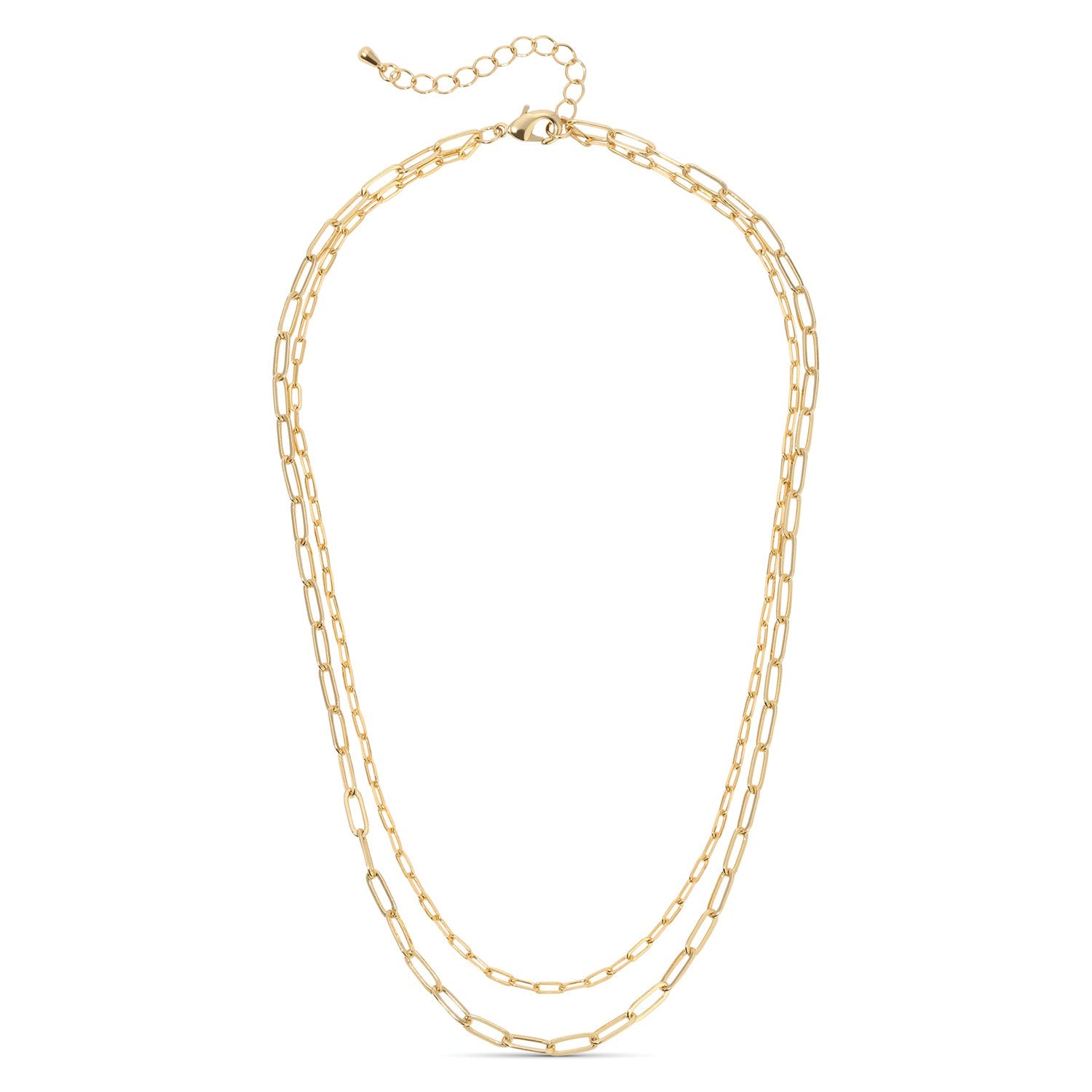 Double Layer Delicate Paperclip Necklace - Splendid Iris