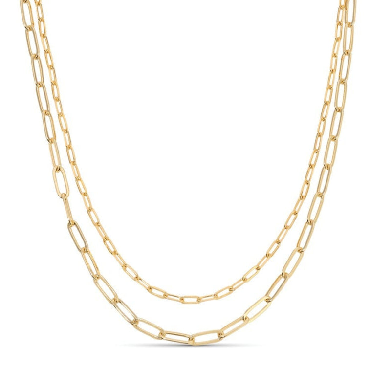 Double Layer Delicate Paperclip Necklace - Splendid Iris