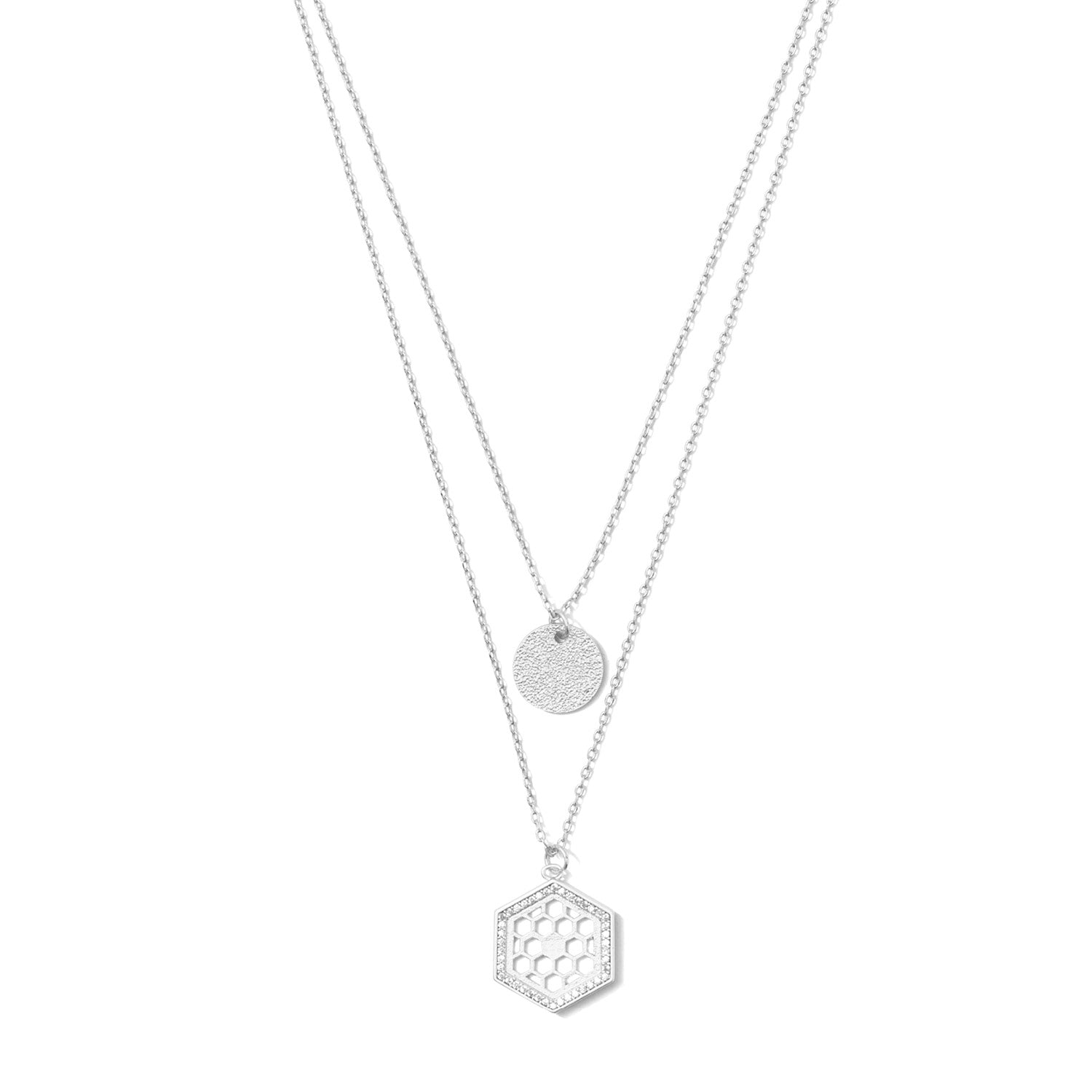 Double Layer Honeycomb Necklace - Splendid Iris