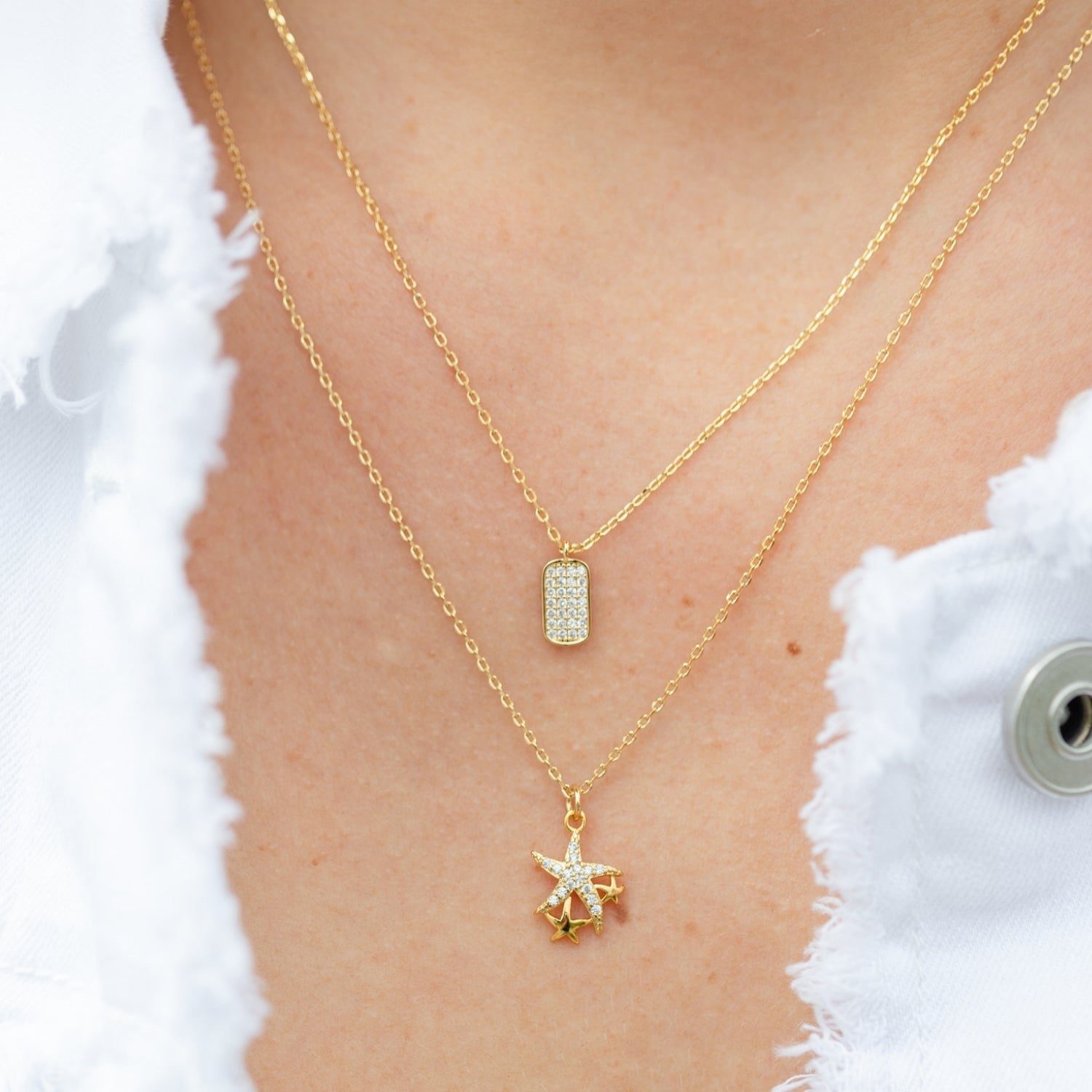 Double Layer Starfish Necklace - Splendid Iris