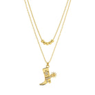 Glitzy Cowgirl Boot Double Necklace - Splendid Iris
