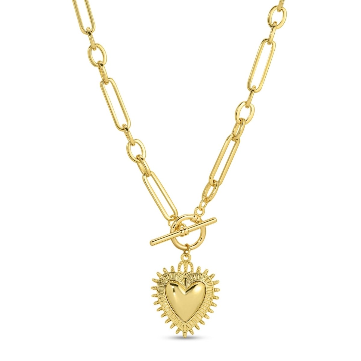 Heart Statement Toggle Necklace - Splendid Iris