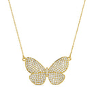 Large Flutter Butterfly Pendant Necklace - Splendid Iris