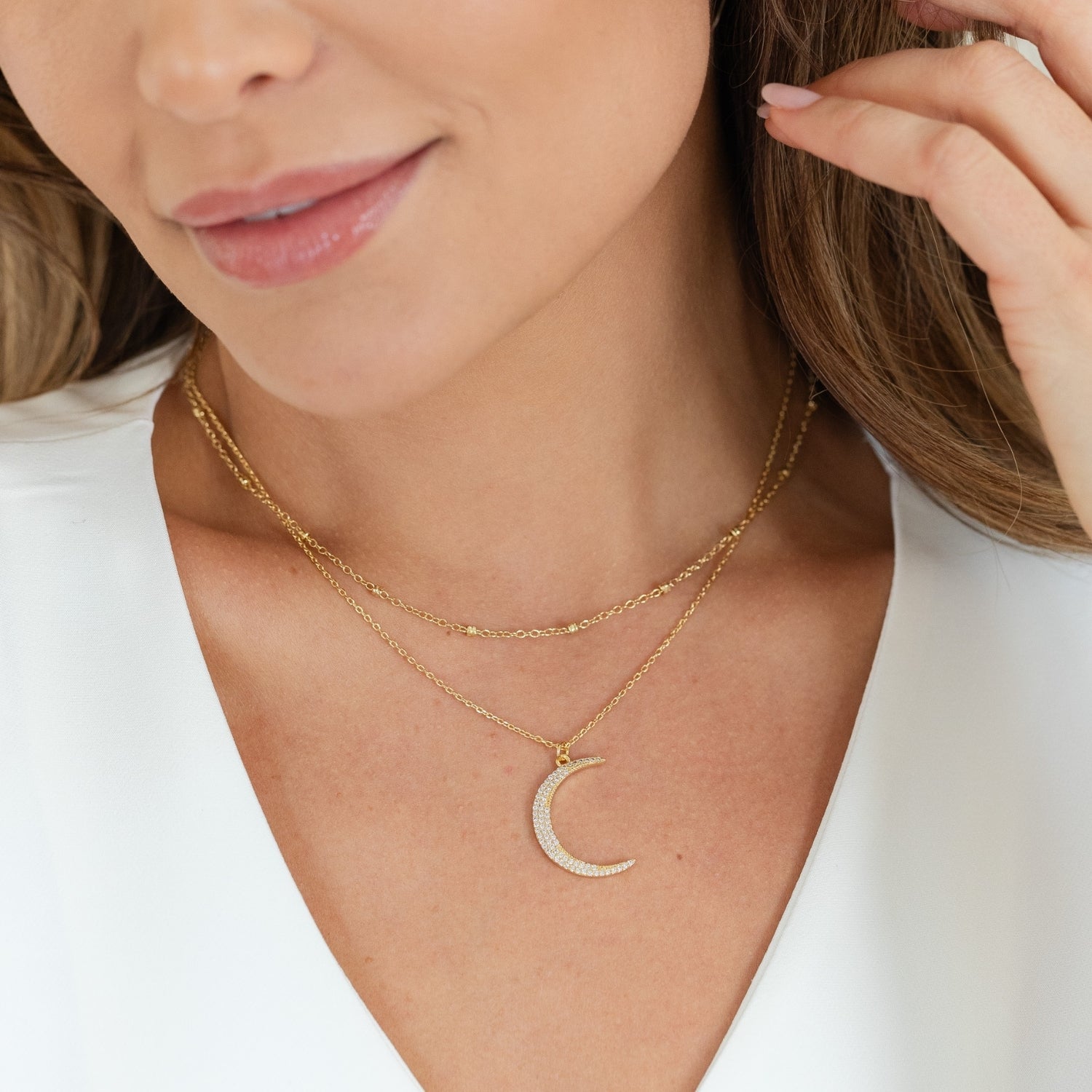 Layered Moon Necklace - Splendid Iris