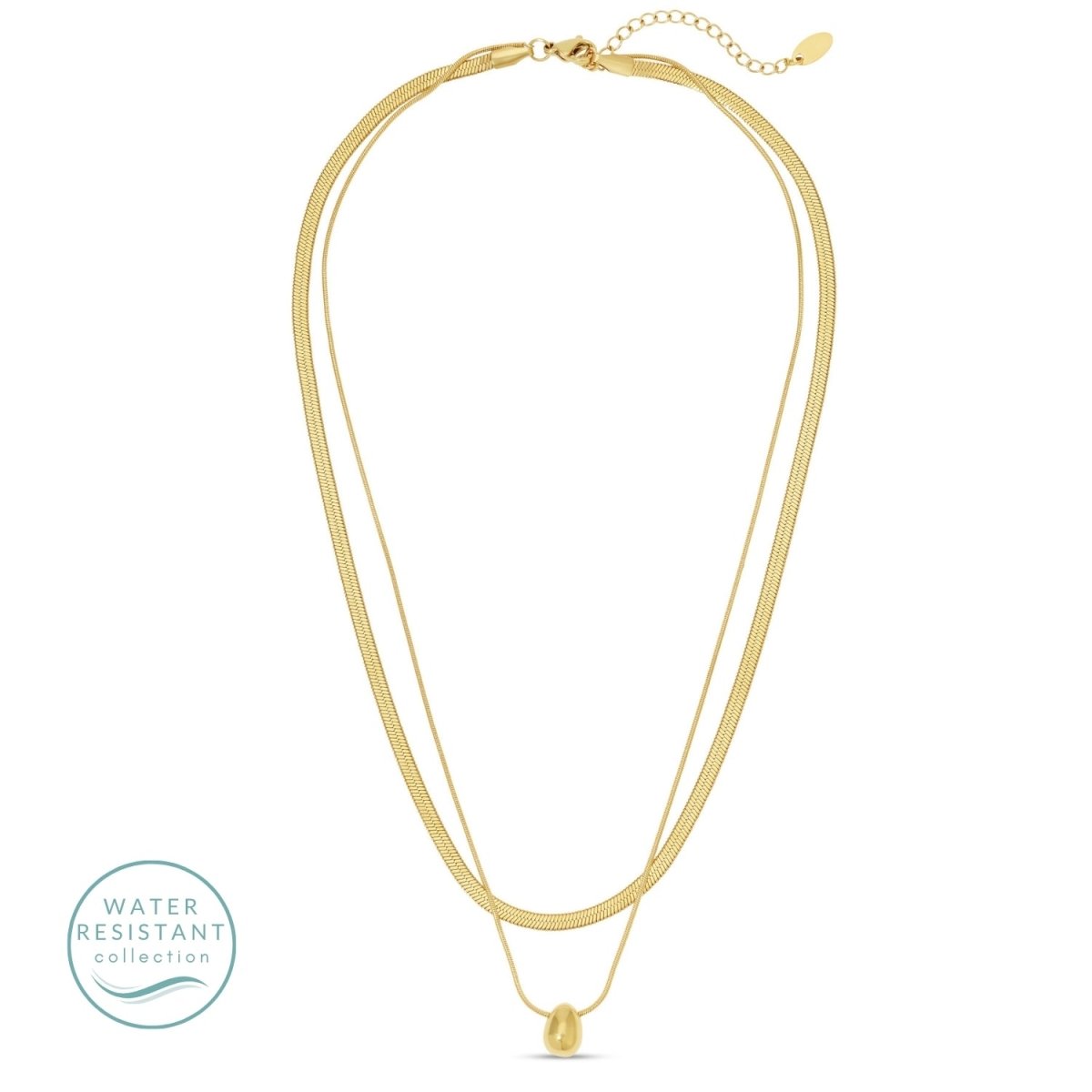 Layered Up Simple Pendant Necklace - Water Resistant - Splendid Iris