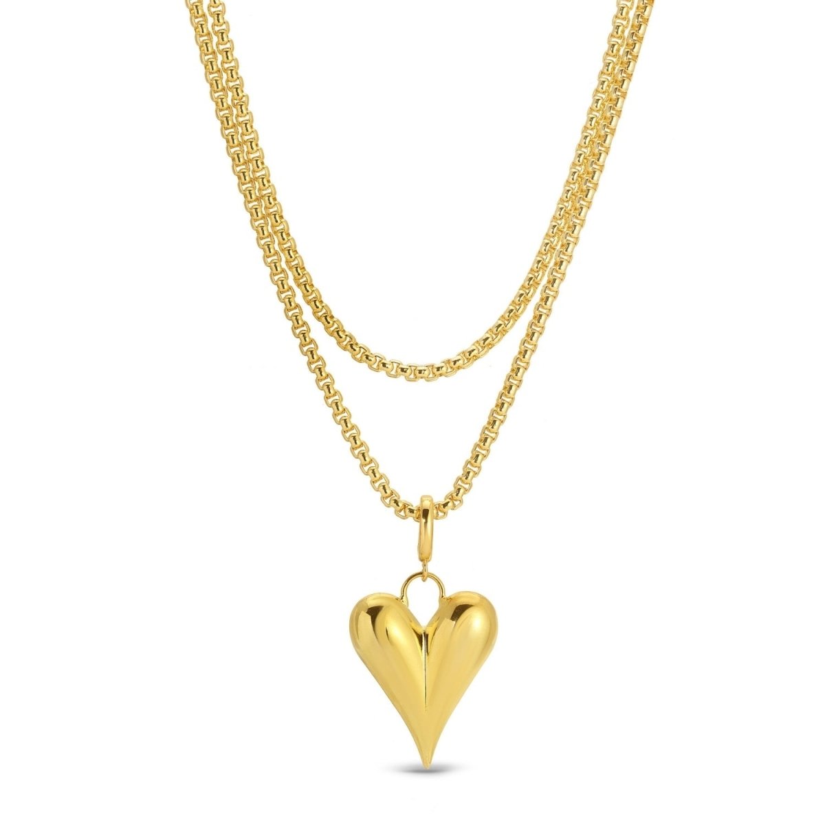 Long or Doubled Up Elongated Bubble Heart Necklace - Splendid Iris