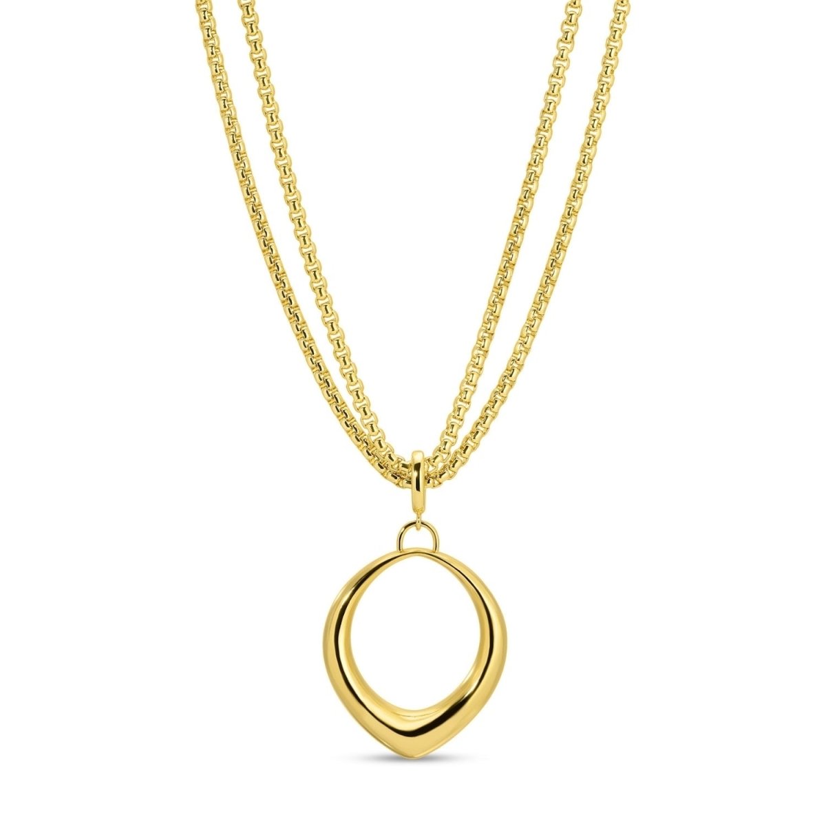 Long or Doubled Up Elongated Large Open Drop Necklace - Splendid Iris