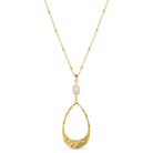 Long Pearl Accented Pendant Necklace - Splendid Iris