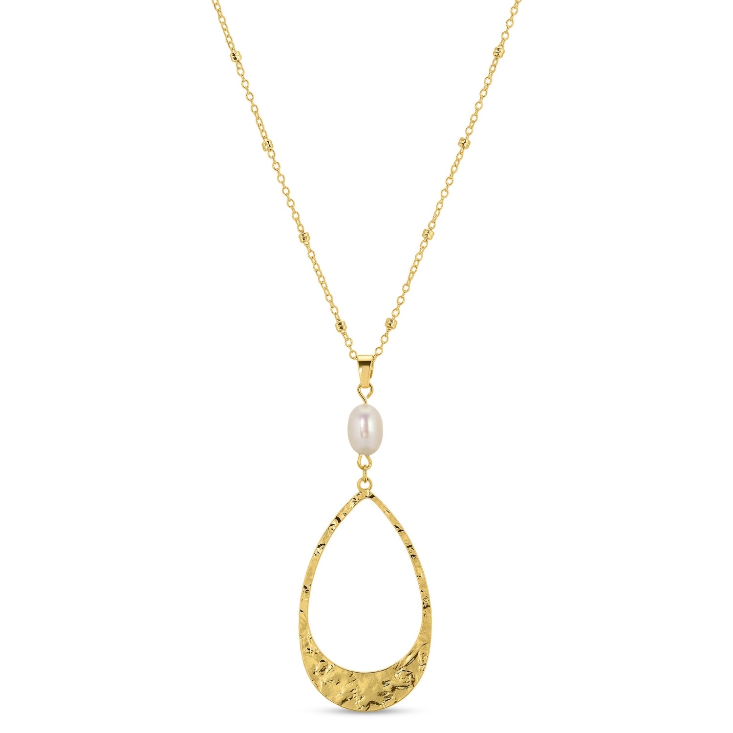 Long Pearl Accented Pendant Necklace - Splendid Iris