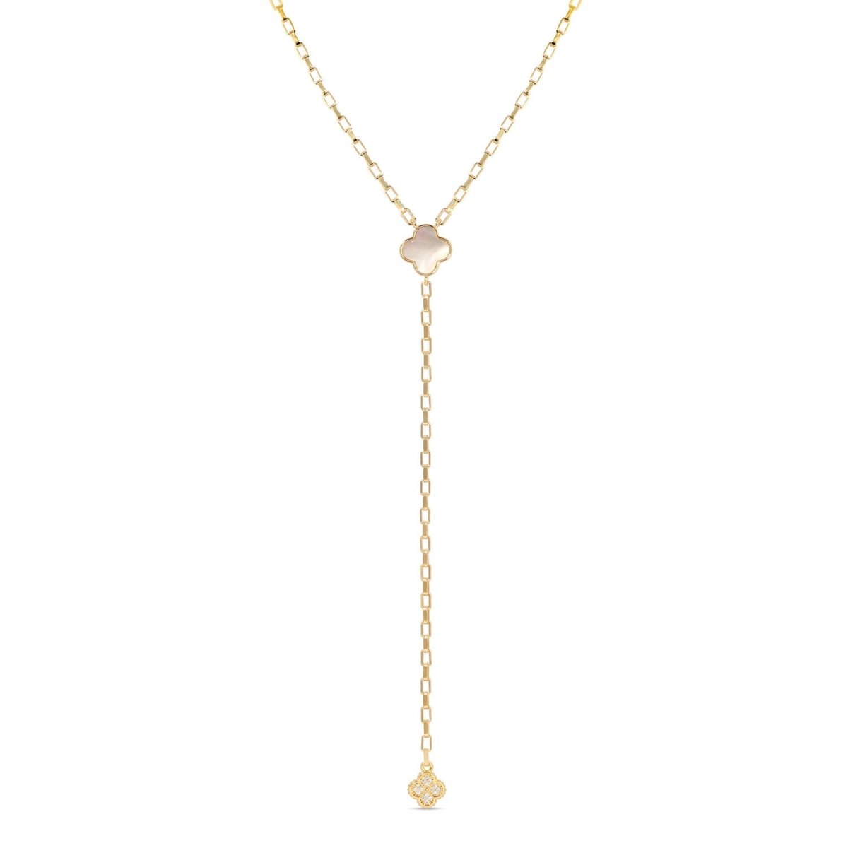 Long Quatrefoil Y Necklace - Splendid Iris