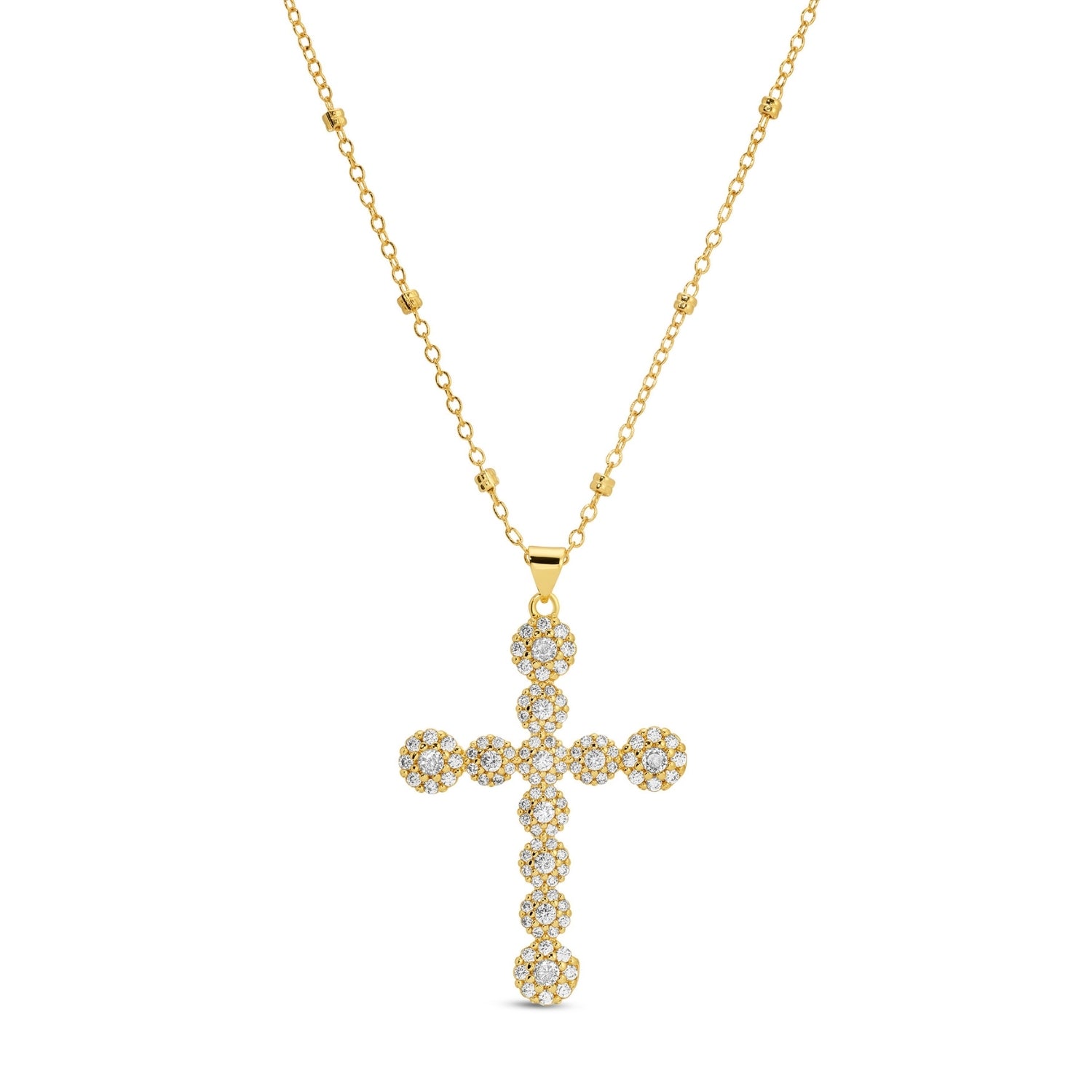 Long Vintage Vibe Cross Necklace - Splendid Iris