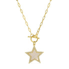 MOP Pave Star Toggle Pendant Necklace - Splendid Iris