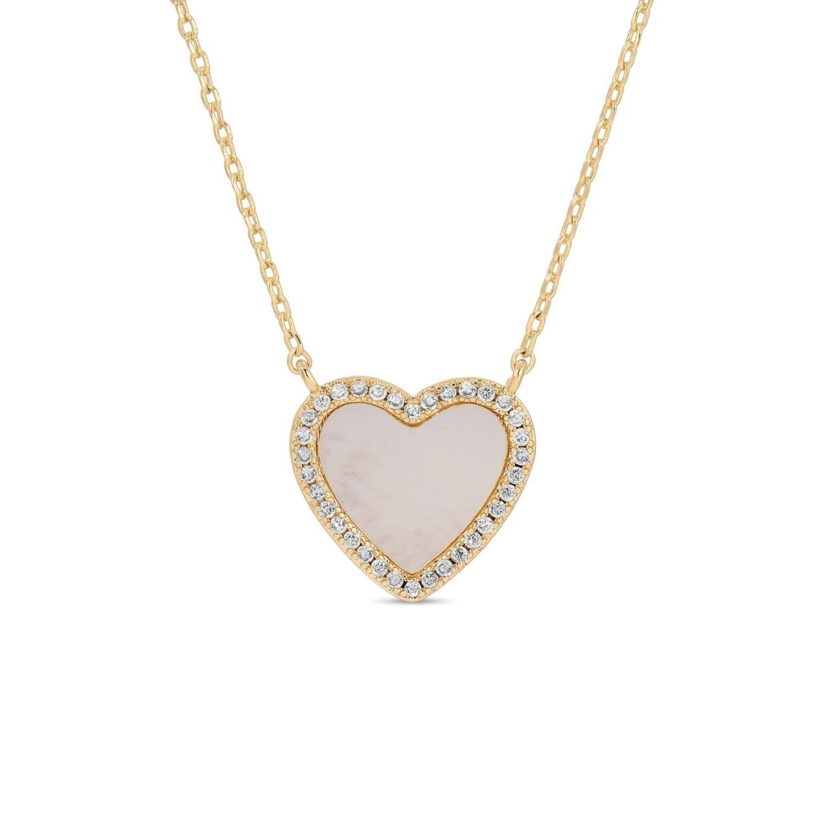My Heart is Yours Shell Pave Heart Necklace - Splendid Iris
