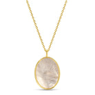 Ocean Sunset Etched Shell Oval Pendant Necklace - Splendid Iris