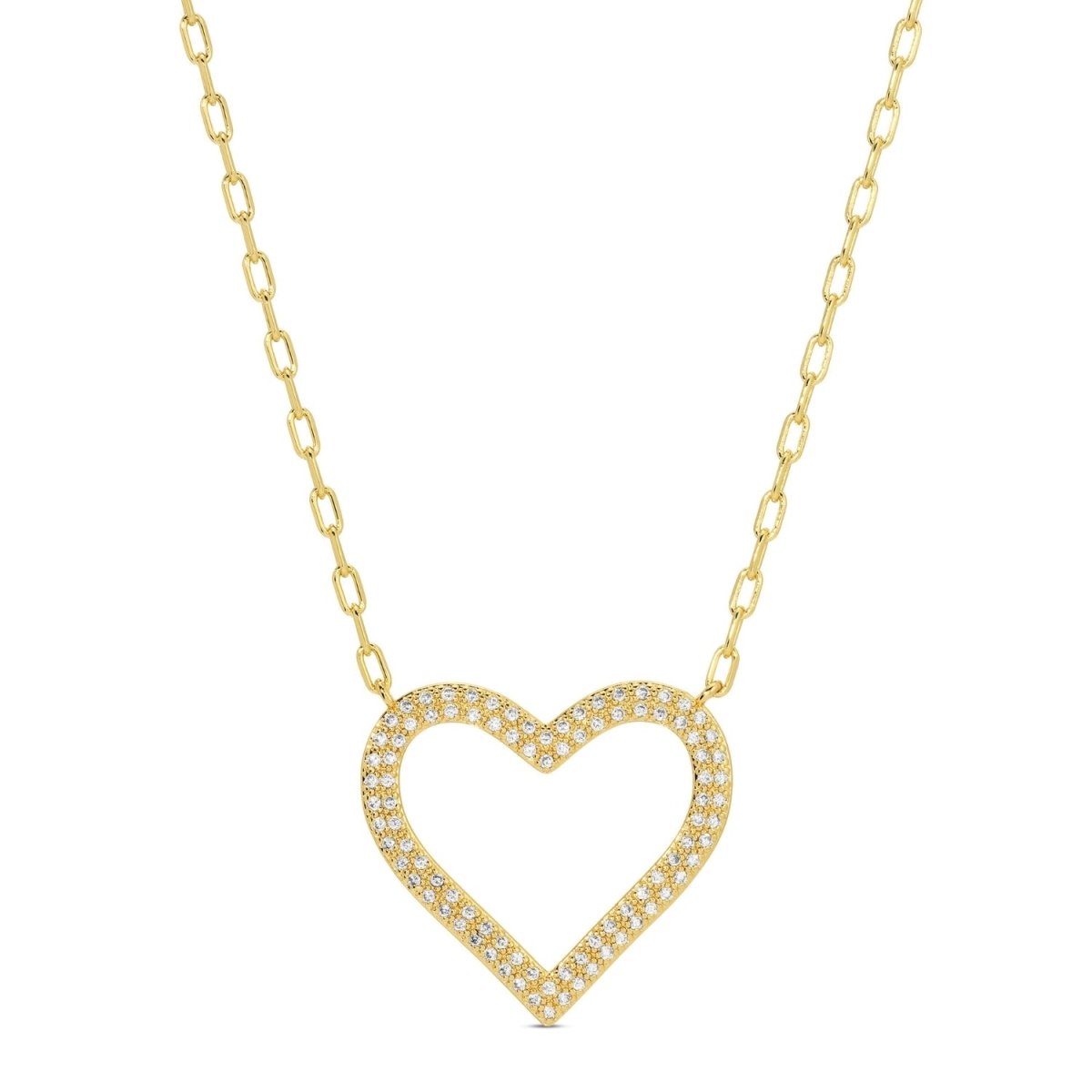 Pave Heart Statement Pendant Necklace - Splendid Iris