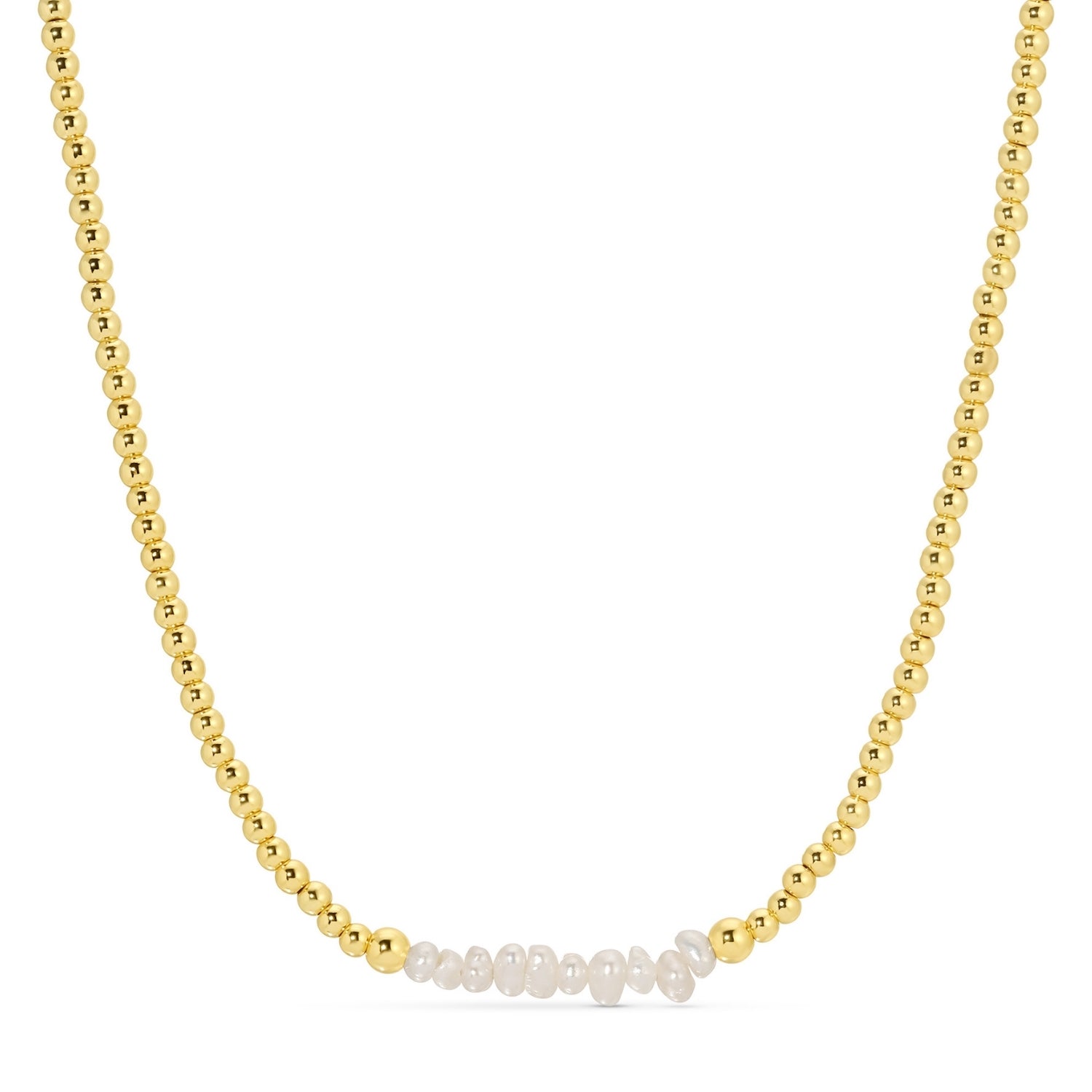 Pearl Accented Beaded Necklace - Splendid Iris