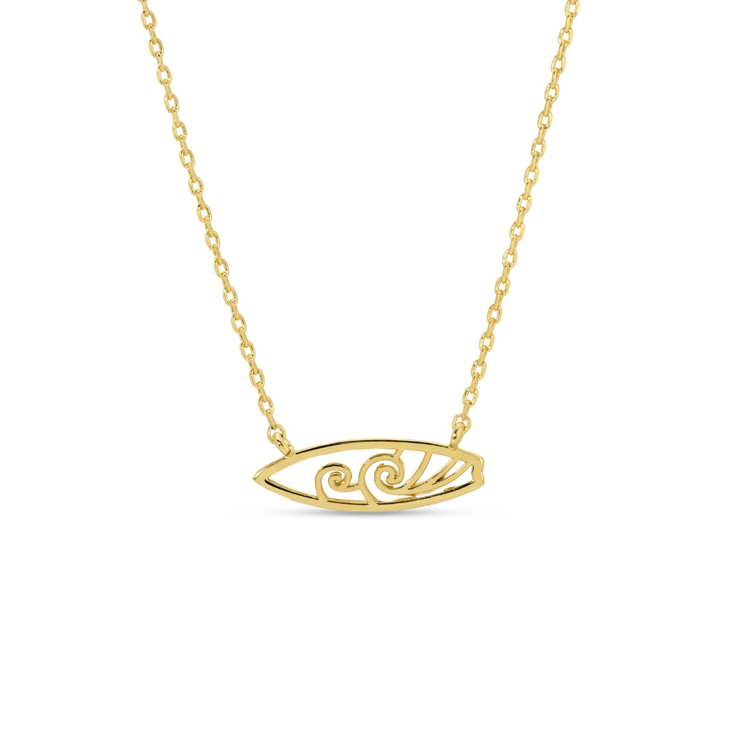 Petite Surfboard Wave Necklace - Splendid Iris