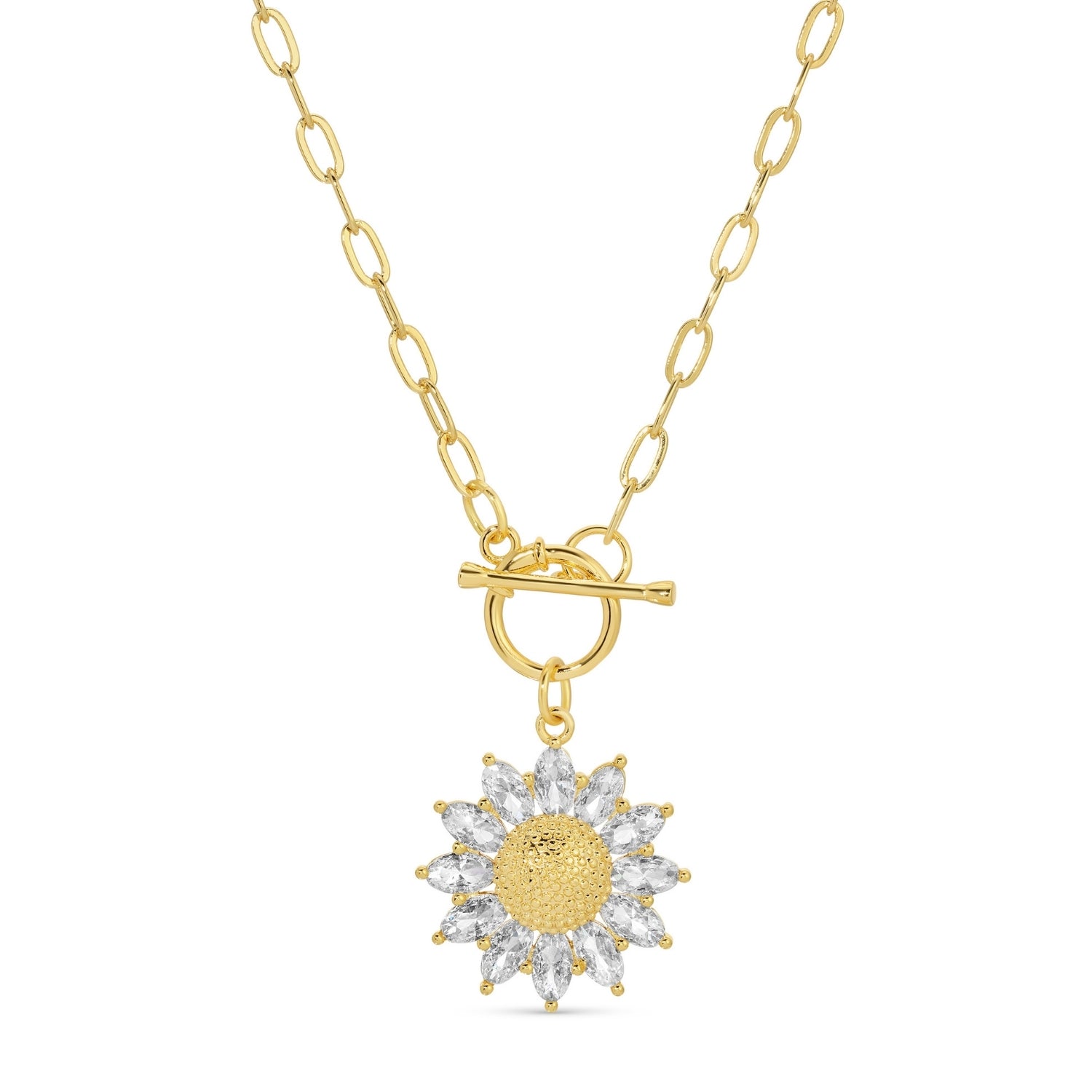 Sunflower Toggle Pendant Necklace - Splendid Iris