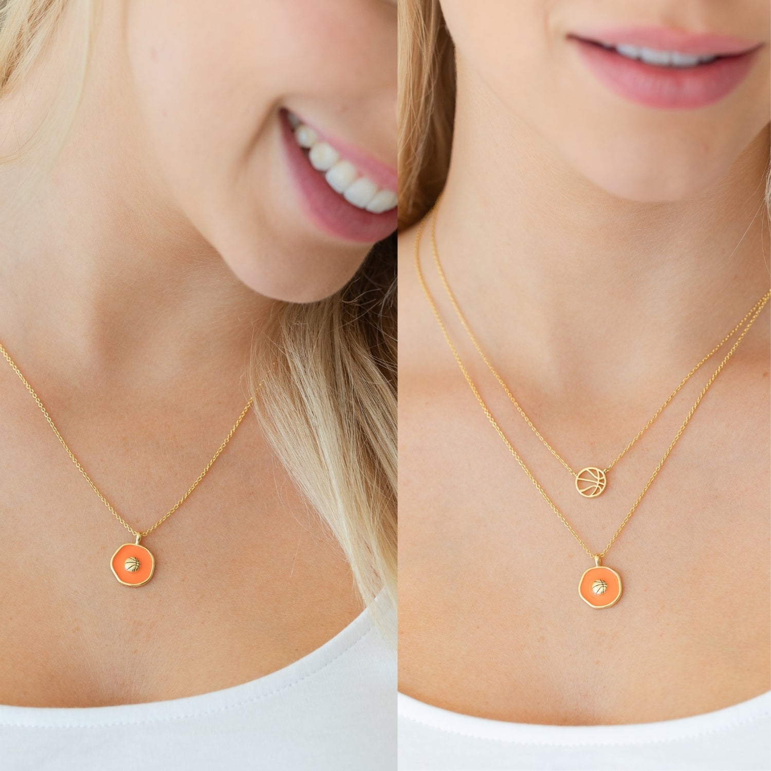 Swish! Basketball Pendant Necklace - Splendid Iris